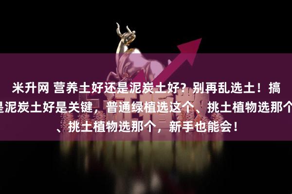 米升网 营养土好还是泥炭土好？别再乱选土！搞懂营养土好还是泥炭土好是关键，普通绿植选这个、挑土植物选那个，新手也能会！